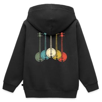 Banjo Banjo-Spieler - Kinder Premium Organic Zip Hoodie - Schwarz - Hinten - AI Model Kid Male (0cm)