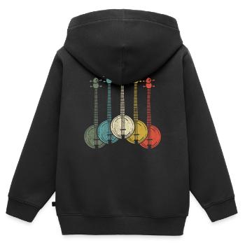 Banjo Banjo-Spieler - Kinder Premium Organic Zip Hoodie - Schwarz - Hinten - AI Model Kid Male (0cm)