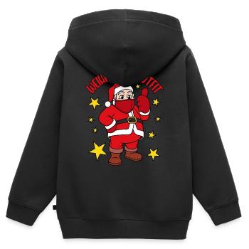Weihnachtsoutfit 2021 - Kinder Premium Organic Zip Hoodie - Schwarz - Hinten - AI Model Kid Male (0cm)