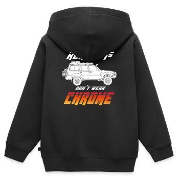 Land cruiser - Sweat Premium à capuche zippé enfant bio - noir - Dos - AI Model Kid Male (0cm)