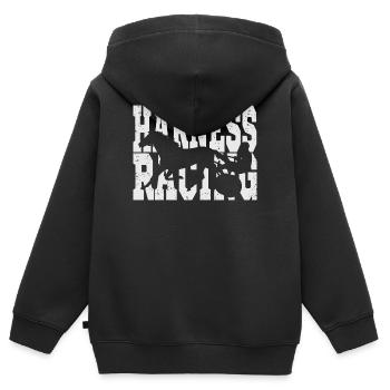 Traber Trabrennen Design - Kinder Premium Organic Zip Hoodie - Schwarz - Hinten - AI Model Kid Male (0cm)