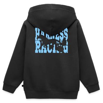 Traber trabrennen - Kinder Premium Organic Zip Hoodie - Schwarz - Hinten - AI Model Kid Male (0cm)