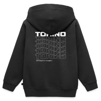 Turin Italien - Kinder Premium Organic Zip Hoodie - Schwarz - Hinten - AI Model Kid Male (0cm)