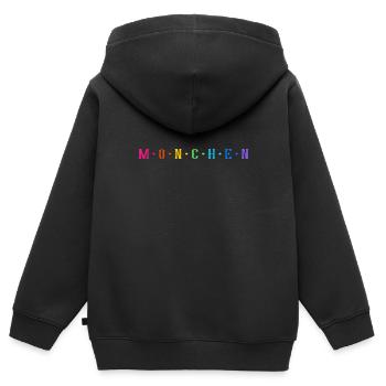 München Bayern - Kinder Premium Organic Zip Hoodie - Schwarz - Hinten - AI Model Kid Male (0cm)