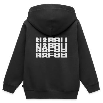 Naples Napoli Italie - Sweat Premium à capuche zippé enfant bio - noir - Dos - AI Model Kid Male (0cm)