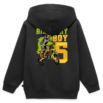 5. Geburtstag Dirt Bike Motocross - Kinder Premium Organic Zip Hoodie - Schwarz - Hinten - AI Model Kid Male (0cm)
