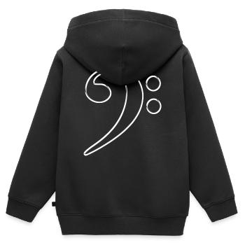 Clé de fa avec un effet sympa pour les mélomanes - Sweat Premium à capuche zippé enfant bio - noir - Dos - AI Model Kid Male (0cm)