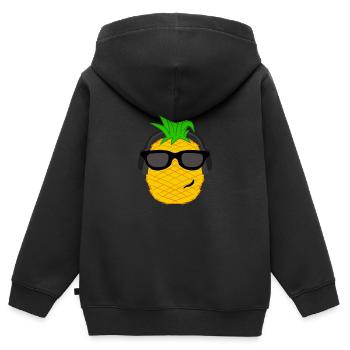 Cool ananas vacances sur les îles des Caraïbes - Sweat Premium à capuche zippé enfant bio - noir - Dos - AI Model Kid Male (0cm)