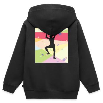 Klettern Kletterer - Kinder Premium Organic Zip Hoodie - Schwarz - Hinten - AI Model Kid Male (0cm)