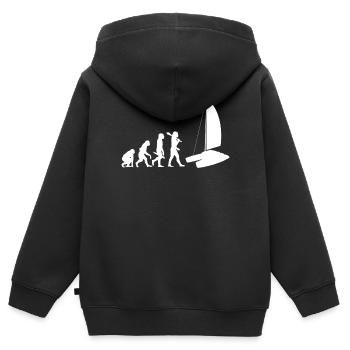 Katamaran Segeln Evolution Segelsport - Kinder Premium Organic Zip Hoodie - Schwarz - Hinten - AI Model Kid Male (0cm)