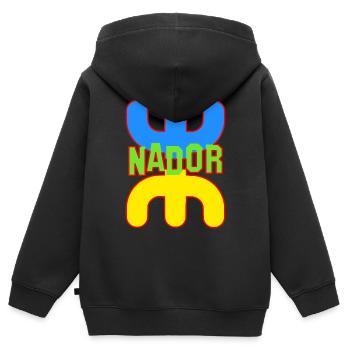 Die Stadt Nador - Kinder Premium Organic Zip Hoodie - Schwarz - Hinten - AI Model Kid Male (0cm)