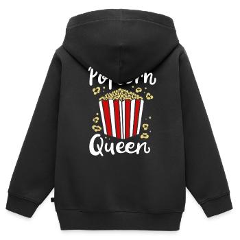 Popcorn - Kids Premium Organic Zip-up Hoodie - black - Back - AI Model Kid Male (0cm)