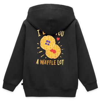 Gaufres Boulangers de gaufres - Sweat Premium à capuche zippé enfant bio - noir - Dos - AI Model Kid Male (0cm)