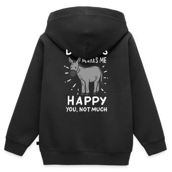 Âne mulet - Sweat Premium à capuche zippé enfant bio - noir - Dos - AI Model Kid Male (0cm)