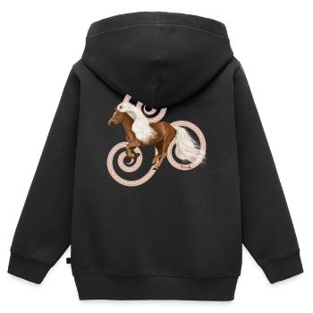 Haflinger Artos - Sweat Premium à capuche zippé enfant bio - noir - Dos - AI Model Kid Male (0cm)