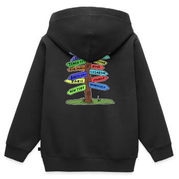 Verreisen Reisen Urlaub Ferien Sommer Auszeit - Kinder Premium Organic Zip Hoodie - Schwarz - Hinten - AI Model Kid Male (0cm)