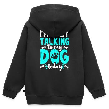 Hund Hundebesitzer - Kinder Premium Organic Zip Hoodie - Schwarz - Hinten - AI Model Kid Male (0cm)