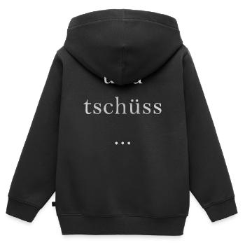 und tschüss... - Kinder Premium Organic Zip Hoodie - Schwarz - Hinten - AI Model Kid Male (0cm)