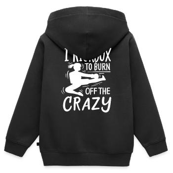 Kickboxen Kampfsport - Kinder Premium Organic Zip Hoodie - Schwarz - Hinten - AI Model Kid Male (0cm)