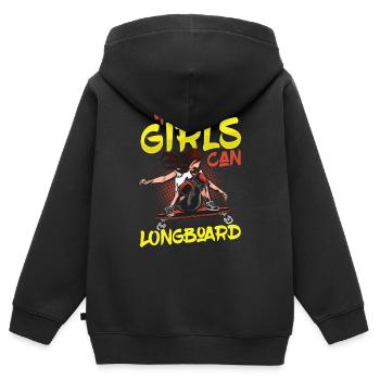 Longboarding Longboarder Longboard - Sweat Premium à capuche zippé enfant bio - noir - Dos - AI Model Kid Male (0cm)