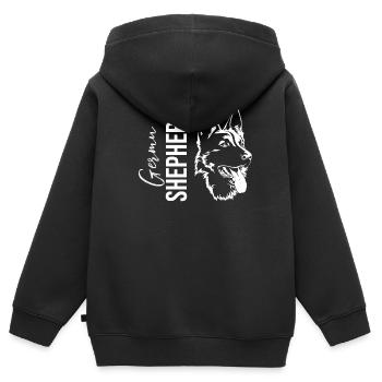 Deutscher Schäferhund - Kinder Premium Organic Zip Hoodie - Schwarz - Hinten - AI Model Kid Male (0cm)