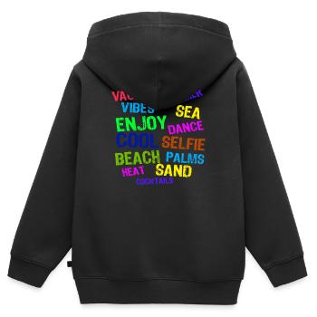 Urlaub Entspannen Ferien Sommer Sonne Verreisen - Kinder Premium Organic Zip Hoodie - Schwarz - Hinten - AI Model Kid Male (0cm)
