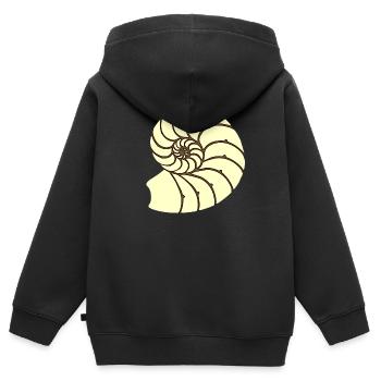 Ammoniten, Urzeitliches Wassertier, Badezimmer - Kinder Premium Organic Zip Hoodie - Schwarz - Hinten - AI Model Kid Male (0cm)