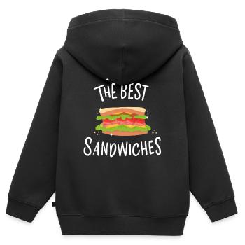 Sandwich Sandwichmaker - Kinder Premium Organic Zip Hoodie - Schwarz - Hinten - AI Model Kid Male (0cm)
