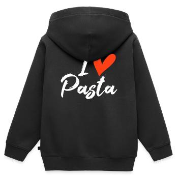 Pasta - Kinder Premium Organic Zip Hoodie - Schwarz - Hinten - AI Model Kid Male (0cm)