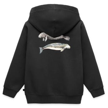 Seekühe: Seemannskühe und Dugong - Kinder Premium Organic Zip Hoodie - Schwarz - Hinten - AI Model Kid Male (0cm)