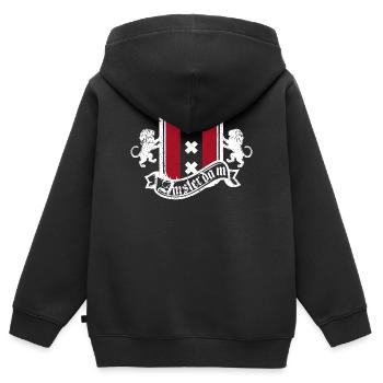 Amsterdam Crest Heraldry Lions - Kinder Premium Organic Zip Hoodie - Schwarz - Hinten - AI Model Kid Male (0cm)