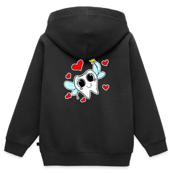 La magie des dents de la fée des dents - Sweat Premium à capuche zippé enfant bio - noir - Dos - AI Model Kid Male (0cm)