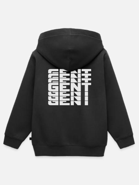 Gand (Belgique) - Sweat Premium à capuche zippé enfant bio - noir