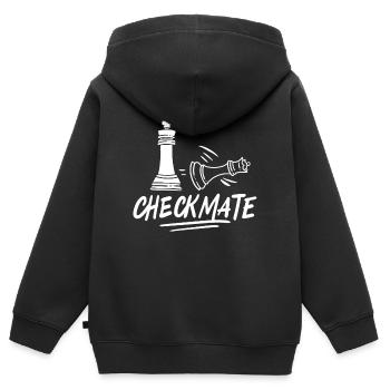 Joueur d'échecs échec et mat - Sweat Premium à capuche zippé enfant bio - noir - Dos - AI Model Kid Male (0cm)