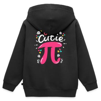 Pi jour Pi maths - Sweat Premium à capuche zippé enfant bio - noir - Dos - AI Model Kid Male (0cm)