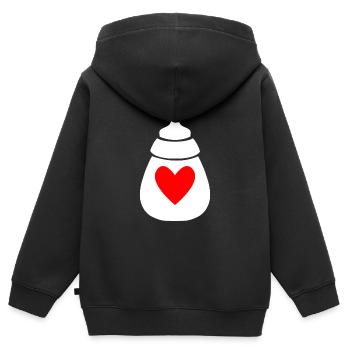 Milchflasche mit Herz - Kinder Premium Organic Zip Hoodie - Schwarz - Hinten - AI Model Kid Male (0cm)