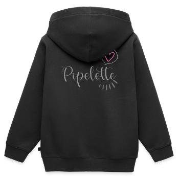 Schickes Herzpipelette - Kinder Premium Organic Zip Hoodie - Schwarz - Hinten - AI Model Kid Male (0cm)