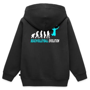 Beachvolleyball Evolution Design / Geschenkidee - Kinder Premium Organic Zip Hoodie - Schwarz - Hinten - AI Model Kid Male (0cm)