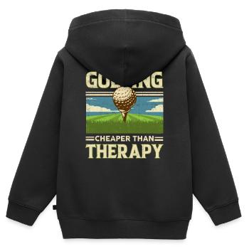 le golf - Sweat Premium à capuche zippé enfant bio - noir - Dos - AI Model Kid Male (0cm)