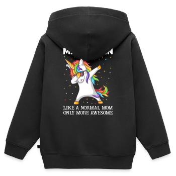 Mamacorn - Sweat Premium à capuche zippé enfant bio - noir - Dos - AI Model Kid Male (0cm)