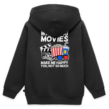 Film Kino Spruch Fernsehen Geschenk Popcorn - Kinder Premium Organic Zip Hoodie - Schwarz - Hinten - AI Model Kid Male (0cm)