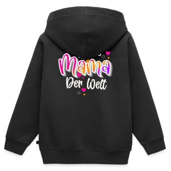 Beste Mama Der Welt - Kinder Premium Organic Zip Hoodie - Schwarz - Hinten - AI Model Kid Male (0cm)
