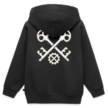 Marque 500 m - Sweat Premium à capuche zippé enfant bio - noir - Dos - AI Model Kid Male (0cm)