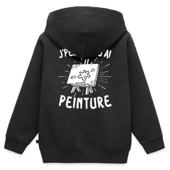 Maler Künstler Ich Kann Nicht Ich Male Ein Gemälde - Kinder Premium Organic Zip Hoodie - Schwarz - Hinten - AI Model Kid Male (0cm)