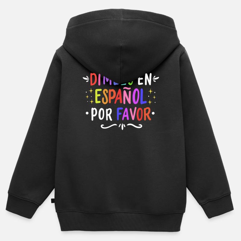 Espagnol Professeur d’espagnol Langue - Sweat Premium à capuche zippé enfant bio - noir