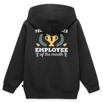 Produktmanager Mitarbeiter des Monats - Kinder Premium Organic Zip Hoodie - Schwarz - Hinten - AI Model Kid Male (0cm)