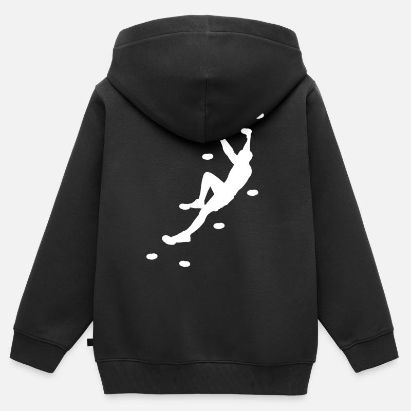 Escalade, bloc, escalade - Sweat Premium à capuche zippé enfant bio - noir
