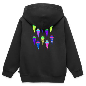 Schultüte Zuckertüte Kita Vorschule Schulbeginn - Kinder Premium Organic Zip Hoodie - Schwarz - Hinten - AI Model Kid Male (0cm)