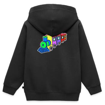Eisenbahn Dampflok Kinder - Kinder Premium Organic Zip Hoodie - Schwarz - Hinten - AI Model Kid Male (0cm)
