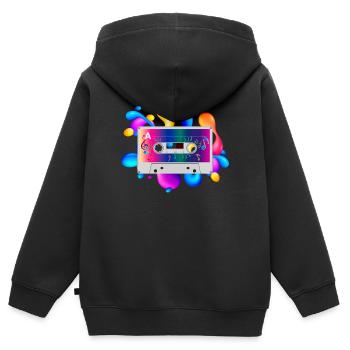 Cassette - Sweat Premium à capuche zippé enfant bio - noir - Dos - AI Model Kid Male (0cm)